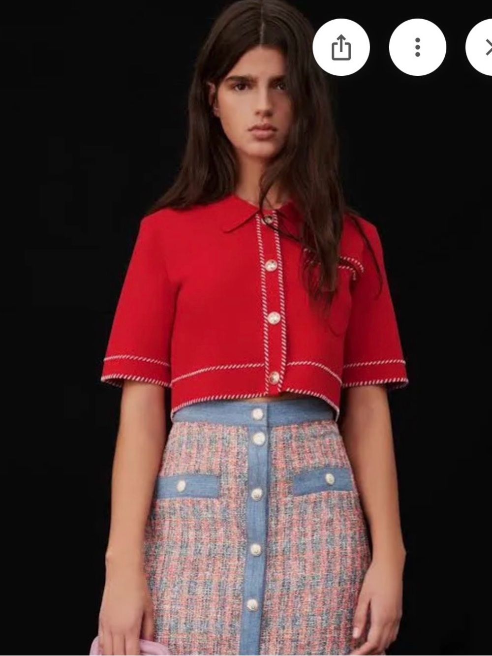 Maje Cropped Knit Top